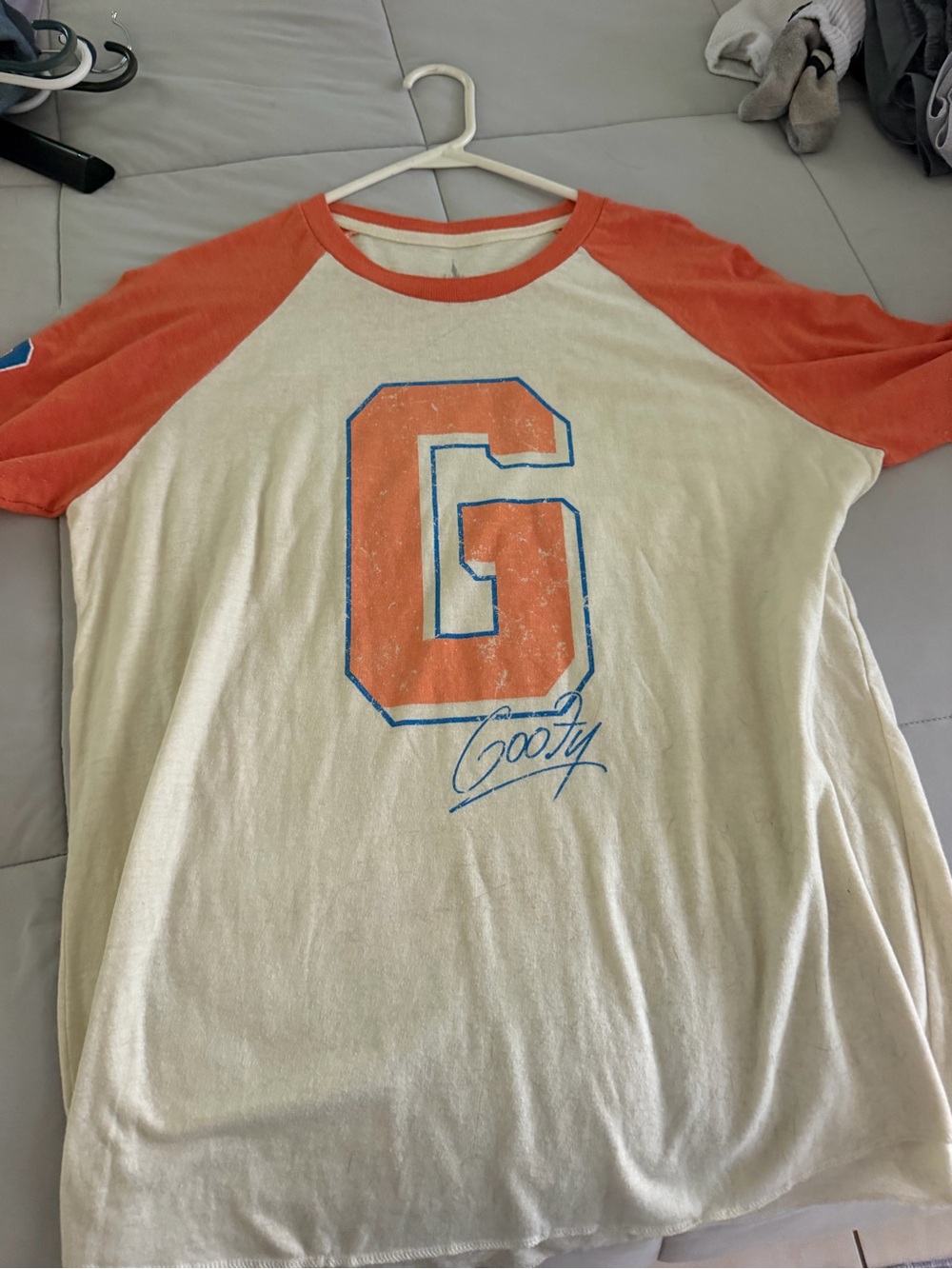 Disney Cream and Orange Raglan G Graphic Tee